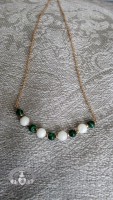 Chapa de Oro con Malaquita y Madre Perla