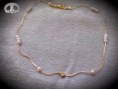 Cadena , Broche y Dije  con Chapa de Oro y Perlas de Cristal